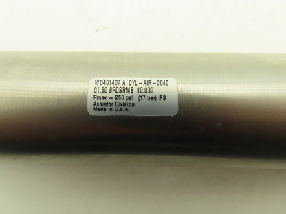 Parker WD41407 Pneumatic Air Cylinder 1.5" Bore 10" Stroke 250psi