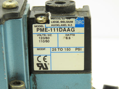 MAC 6316D-000-PM-111DA Pneumatic Directional Valve w/Pressure Regulator 120v