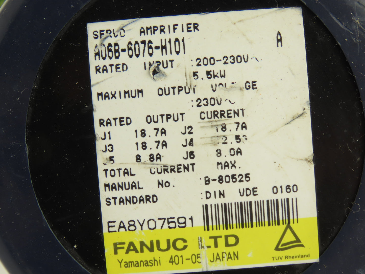 Fanuc A06B-6076-H101 Servo Amplifier One Board 230V 5.5kW