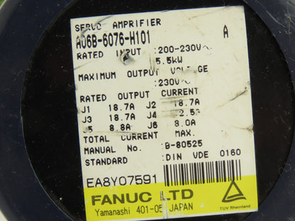 Fanuc A06B-6076-H101 Servo Amplifier One Board 230V 5.5kW