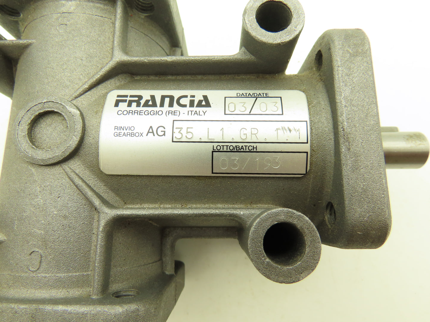 Pulsar Francia 35.L1.GR.1.1 Right Angle Gearbox 1:1 Ratio 14mm Shaft