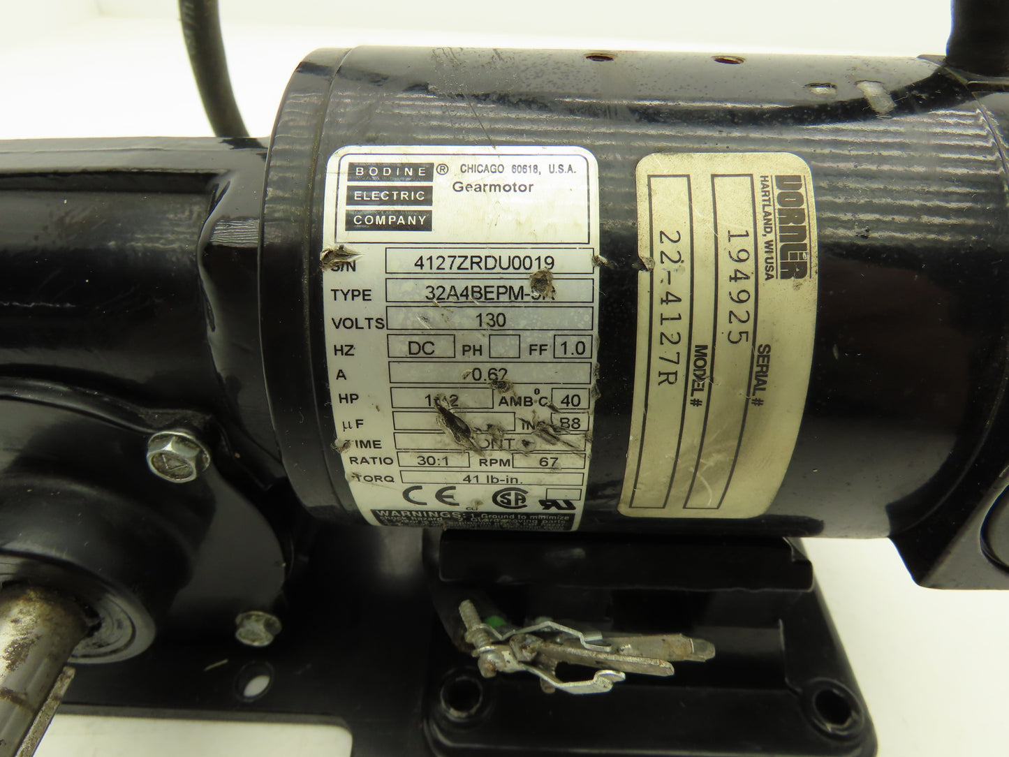 Bodine Electric 32A4BEPM-5R DC Gearmotor 130V 30:1 Ratio 67rpm LH Output