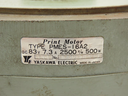 Yaskawa PMES-16A2 DC Print Motor w/ Feedback Unit 500w 2500rpm 83vdc