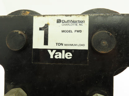 Yale FWD Yale 1 Ton Hoist Plain Push Trolley 3.25"-5.5" Flange 2000 Lb