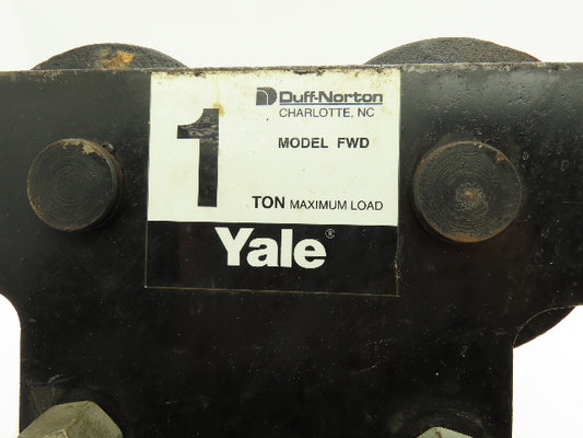 Yale FWD Yale 1 Ton Hoist Plain Push Trolley 3.25"-5.5" Flange 2000 Lb