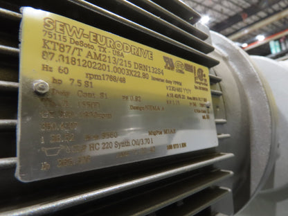 Hytrol HSSHD 37"x 50' Incline Belt Conveyor 7.5Hp 3PH Center Drive 114fpm 9' 5"H