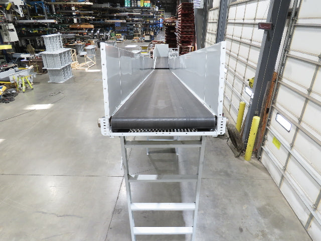 Hytrol HSSHD 37"x 50' Incline Belt Conveyor 7.5Hp 3PH Center Drive 114fpm 9' 5"H