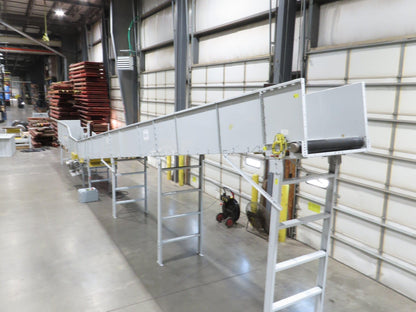 Hytrol HSSHD 37"x 50' Incline Belt Conveyor 7.5Hp 3PH Center Drive 114fpm 9' 5"H