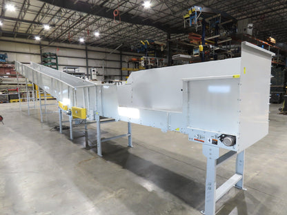 Hytrol HSSHD 37"x 50' Incline Belt Conveyor 7.5Hp 3PH Center Drive 114fpm 9' 5"H