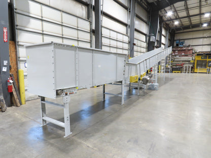 Hytrol HSSHD 37"x 50' Incline Belt Conveyor 7.5Hp 3PH Center Drive 114fpm 9' 5"H