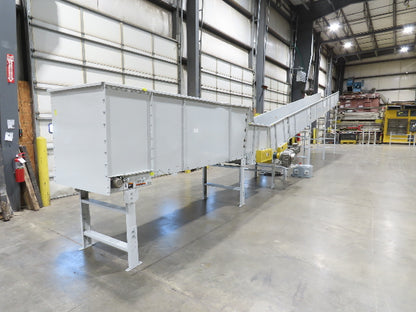 Hytrol HSSHD 37"x 50' Incline Belt Conveyor 7.5Hp 3PH Center Drive 114fpm 9' 5"H