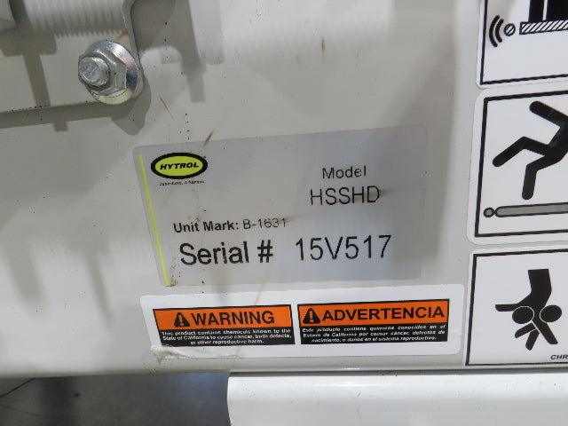 Hytrol HSSHD 37"x 50' Incline Belt Conveyor 7.5Hp 3PH Center Drive 114fpm 9' 5"H