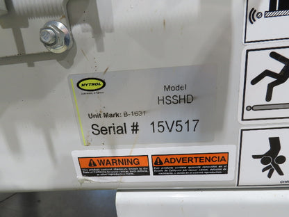 Hytrol HSSHD 37"x 50' Incline Belt Conveyor 7.5Hp 3PH Center Drive 114fpm 9' 5"H