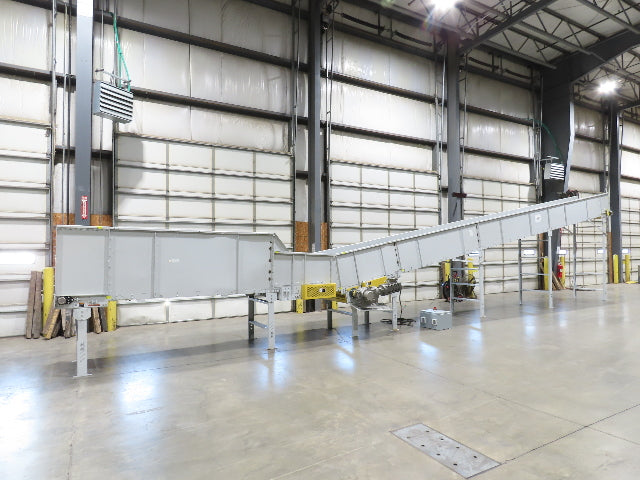 Hytrol HSSHD 37"x 50' Incline Belt Conveyor 7.5Hp 3PH Center Drive 114fpm 9' 5"H