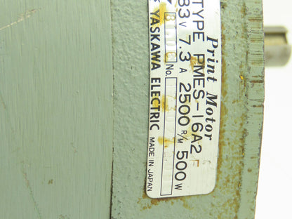 Yaskawa PMES-16A2 DC Print Motor w/ Feedback Unit 500w 2500rpm 83vdc