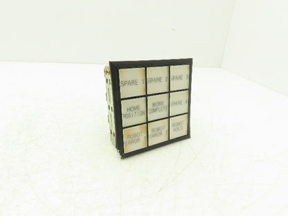 IDEC SLC 30N Annunciator 9-Position 3x3 Layout Lighted Indicator Panel