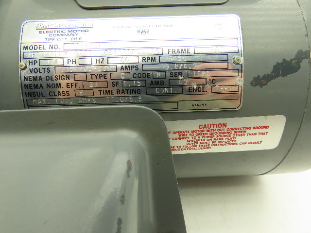 AO Smith C56K2UE102 Single Phase AC Motor 3/4Hp 3450 RPM 115/208-230V 1PH 56C