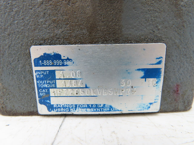 Boston Gear HF72650KVB5HP24 Worm Gearbox 50:1 Reducer 1Hp 35rpm Hollow Shaft 56C