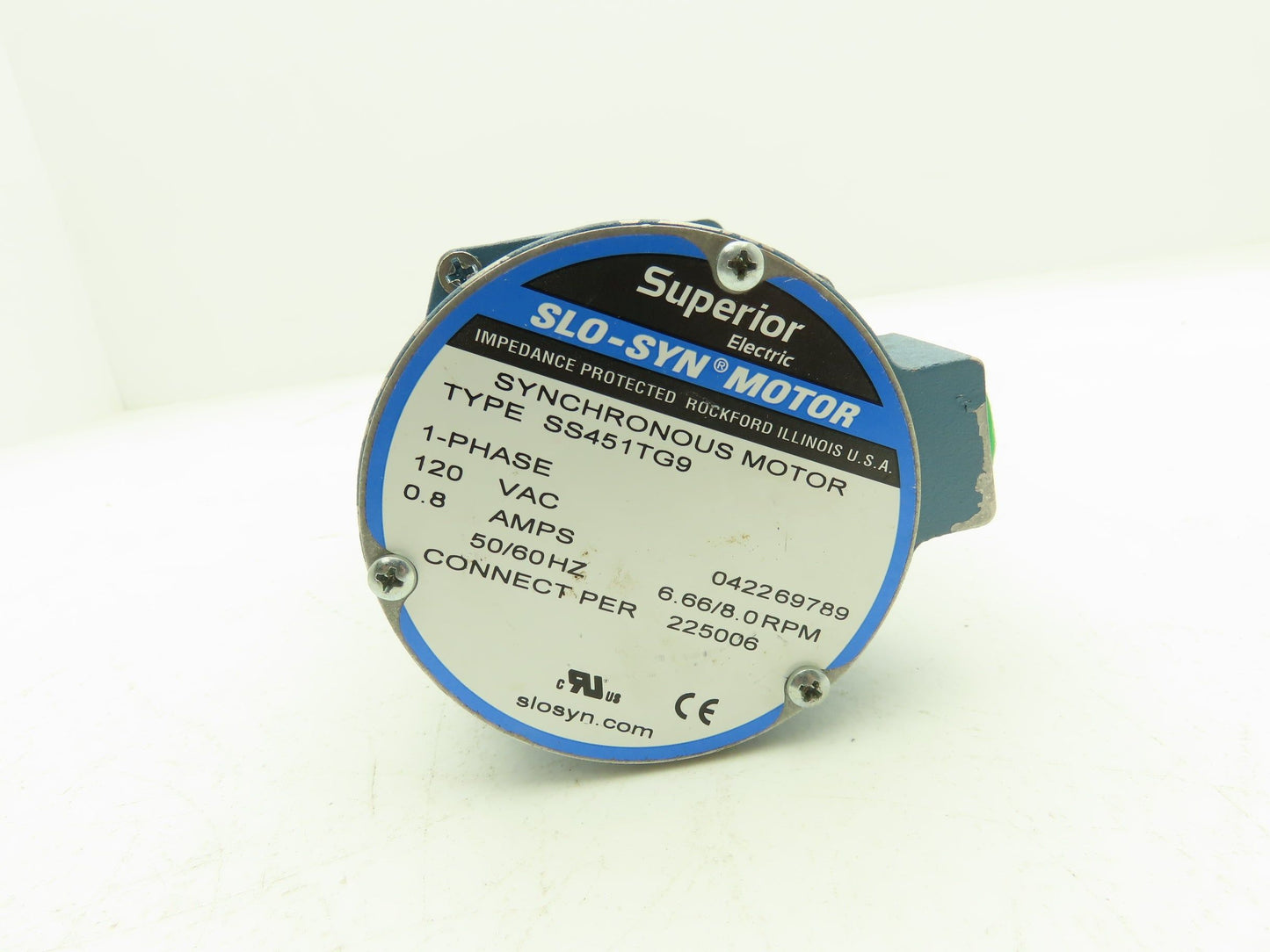 Superior Electric SS451TG9 Slo-Syn Synchronous AC Stepper Motor 120V 1Ph 8 RPM