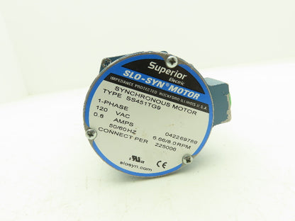 Superior Electric SS451TG9 Slo-Syn Synchronous AC Stepper Motor 120V 1Ph 8 RPM