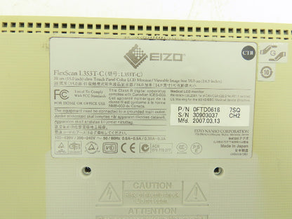 Eizo L353T-C FlexScan Touch Panel 15" Display 120/240VAC VGA DVI USB 1024x768