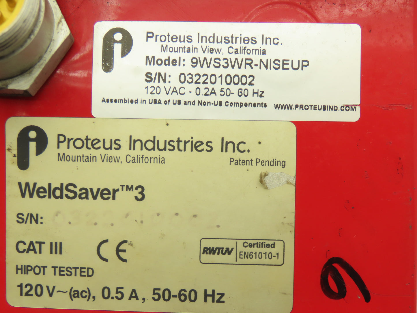 Proteus 9WS3WR-NISEUP WeldSaver Coolant Flow Controller and Leak Detector