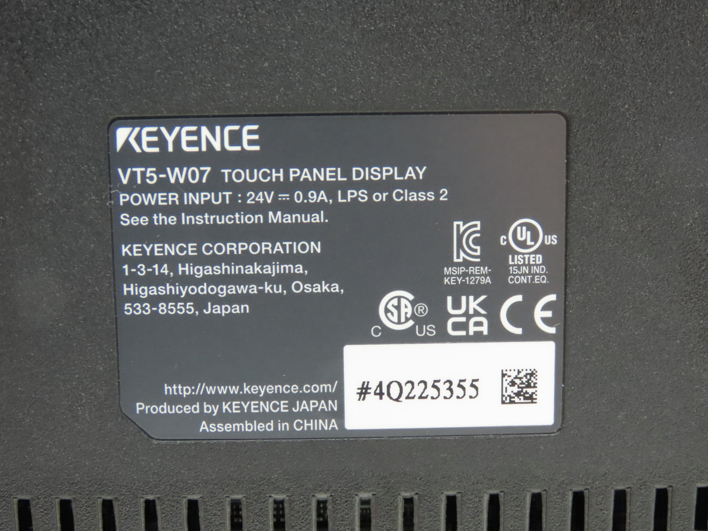 Keyence VT5-W07 Touch Panel Display Interface PLC 24V
