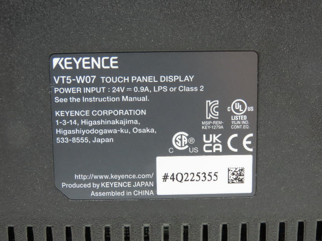 Keyence VT5-W07 Touch Panel Display Interface PLC 24V