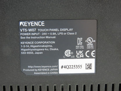 Keyence VT5-W07 Touch Panel Display Interface PLC 24V