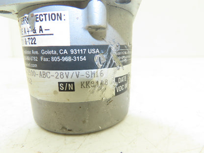 BEI Industrial Sensors H25D-SS-2500-ABC-28V/V-SM16 Rotary Encoder 3/8" Shaft