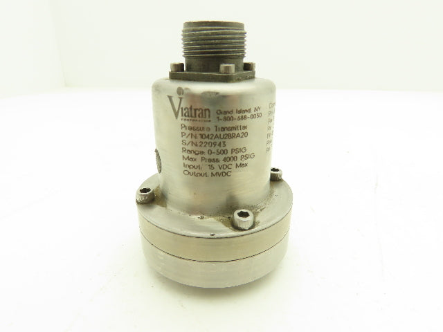 Viatran 1042AU2BRA20 Pressure Transducer 500 PSIG 15 VDC