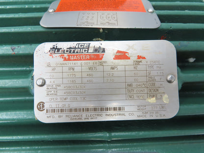 Reliance Electric Motor 4.4 / 10 Hp Dual Speed 1185 / 1750RPM 460V 3PH X256TC