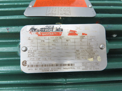 Reliance Electric Motor 4.4 / 10 Hp Dual Speed 1185 / 1750RPM 460V 3PH X256TC