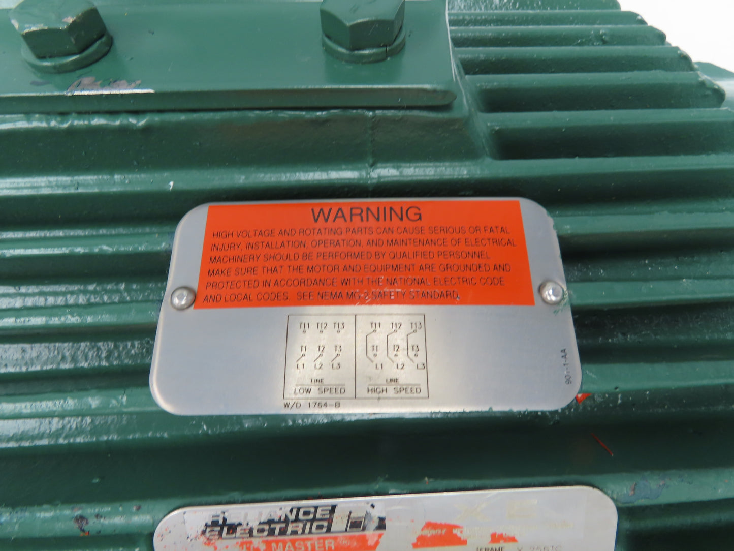 Reliance Electric Motor 4.4 / 10 Hp Dual Speed 1185 / 1750RPM 460V 3PH X256TC