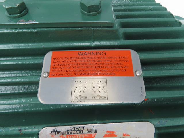 Reliance Electric Motor 4.4 / 10 Hp Dual Speed 1185 / 1750RPM 460V 3PH X256TC