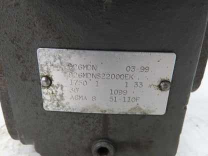 Winsmith 926MDN Gearbox 30:1 Reducer 1.33Hp 58rpm 143/145TC Dual Shaft *READ*