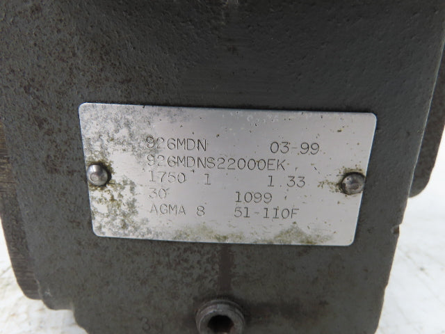 Winsmith 926MDN Gearbox 30:1 Reducer 1.33Hp 58rpm 143/145TC Dual Shaft *READ*