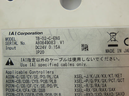 Intelligent Actuator Corporation TB-02 7" Touch Panel Teaching Pendant IAI