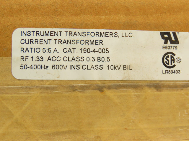 ABB 190-4-005 190-4-005 Current Transformer 5:5A 50-400Hz 600V