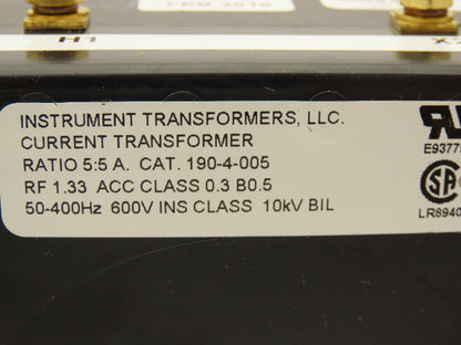 ABB 190-4-005 190-4-005 Current Transformer 5:5A 50-400Hz 600V