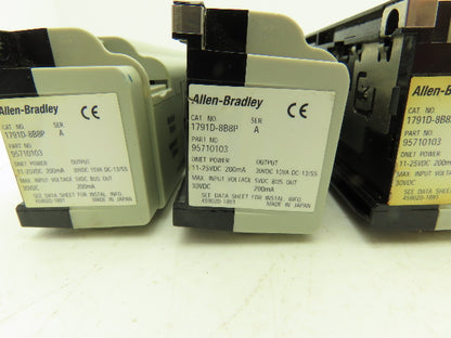 Allen Bradley 1791D-8B8P 8-Pt Input 8-Pt Output Block 24VDC Ser A Lot of 4