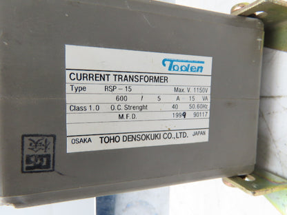 Toho Densokuki RSP-15 Current Transformer 1150V 15VA 600/5A Ratio Lot of 4