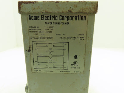 Acme T-1-53009 Power Control Transformer .750KVA 1Ph HV 240/480 LV 120/240