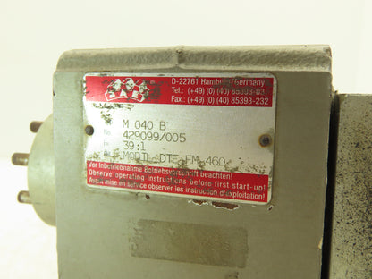 Schubert 4DF71B-4 Gearmotor 39:1 Ratio Reducer 43rpm .25kw 240/480VAC 3PH