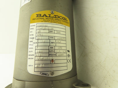 Baldor Electric CDP3320 DC Motor 90VDC 1/3Hp 1750rpm 3.2A TENV 56C PM3327P