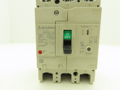 Mitsubishi Electric NV250-CV Circuit Breaker Ground Fault 200A 3Ph 100-440V