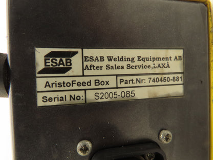 ESAB 740450-881 AristoFeed Box Welder Controller 1/4" Gas & Air Fittings