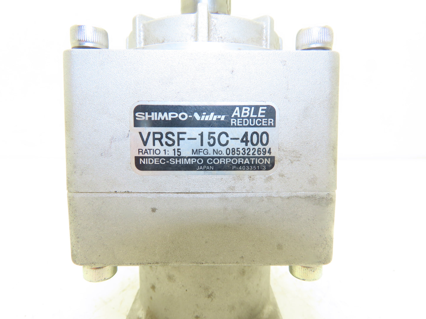 Shimpo-Nidec VRSF-15C-400 Able Reducer 15:1 Ratio Inline Servo Gearhead