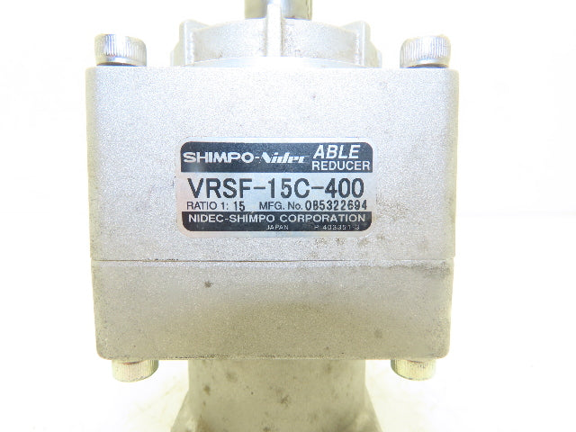 Shimpo-Nidec VRSF-15C-400 Able Reducer 15:1 Ratio Inline Servo Gearhead
