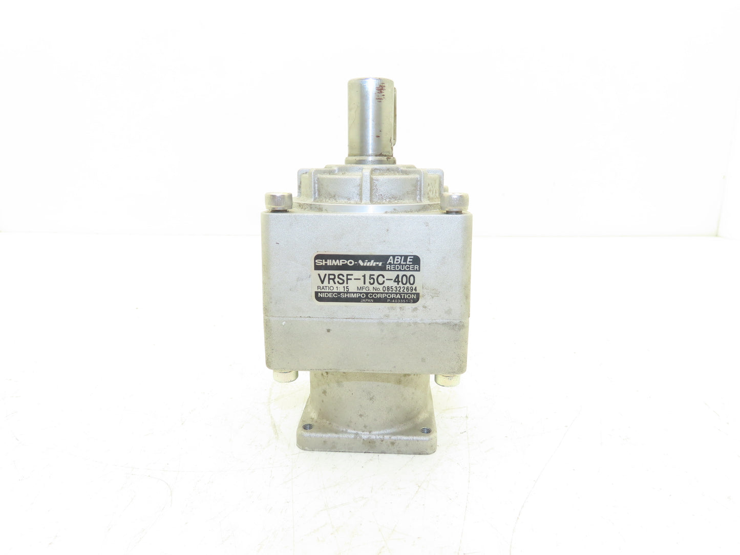 Shimpo-Nidec VRSF-15C-400 Able Reducer 15:1 Ratio Inline Servo Gearhead